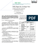 Sample IEEE Paper For A4 Page Size: REEE 2017