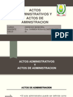 Actos de Administracion y Actos Administrativos