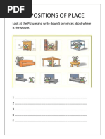 Worksheet Prepositions of Place