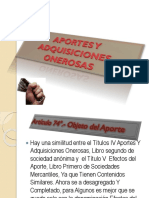 Aportes y Adquisiciones Onerosas