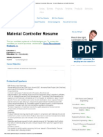 Material Controller Resume: News Events Projects Tenders Products Services Jobs