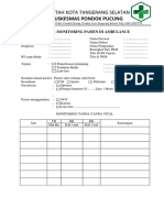 Formulir Monitoring Pasien Di Ambulan