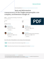 Structural Analysis and Deformation Characteristics of The Yingba Metamorphic Core Complex, Northwestern Margin Of..