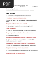 Examen Del Libro Las Brujas 20 Respuestas