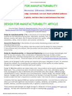 Article On Design For Manufacturability