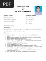 CV of MD. MOKLESUR RAHMAN