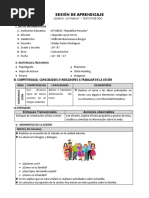 Sesión de Aprendizaje 5° - Mayo