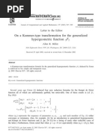 Miller A R - On A Kummer-Type Transformation For The Generalized Function 2F2 - J. Comput. and Appl. Math. 157 (2003) 507-509