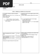 SPM Clone Sijil Pelajaran Malaysia Chemistry Paper 2 - Topic: Chemical Formulae & Equation