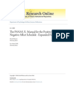 The PANAS-X - Manual For The Positive and Negative Affect Schedule