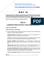 RAC 61 - Licencias para Pilotos y Sus Habilitaciones PDF