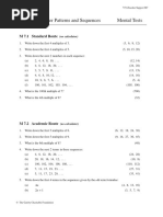 UNIT 7 Number Patterns and Sequences Mental Tests: M 7.1 Standard Route