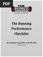 Runners Performance Checklist