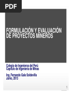 Formulación y Evaluación de Proyectos Mineros