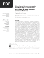 Kaplan - Filosofía Del Don y Taxonomías Escolares - Las Construcciones Simbólicas de Los Profesores Como Mediaciones