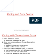 Coding and Error Control: Wireless Networks Spring 2005