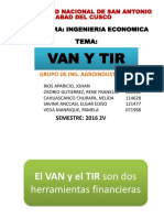 VAN Y TIR Grupo de Ing. Agroindustrial