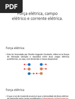 Forca Elétrica, Campo Elétrico e Corrente Elétrica