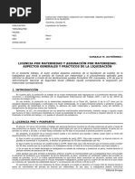 Licencia Por Maternidad y Asignación Por Maternidad. Aspectos Generales y Prácticos de La Liquidación