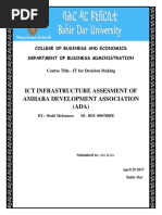 Ict Infrastructure Assesment of Amhara Development Association