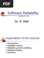 Software Reliability: Dr. R. Mall