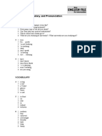 1 Answer Key A Grammar, Vocabulary, and Pronunciation