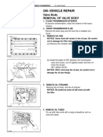 On-Vehicle Repair: Valve Body Removal of Valve Body