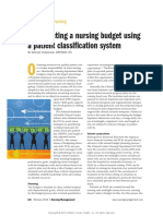 Constructing A Nursing Budget Using A Pateint Classification System