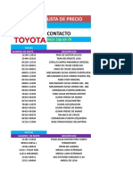 Lista 2 Precio Toyota Junio