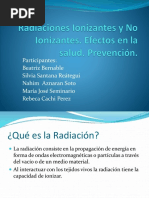 Radiaciones Ionizantes y No Ionizantes