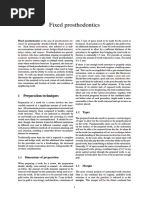 Fixed Prosthodontics: 1 Preparation Techniques