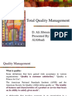 Total Quality Management: D. Ali Jibreen Presented By: Zein Alabbadi