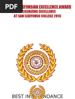 Recognizing Excellence at San Ildefonso College 2016: Annual Ildefonsian Excellence Award