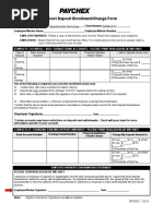 WOS-Paychex Direct Deposit Form 2014