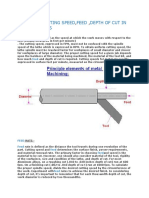 Cutting Speed Feed Rate .Depth of Cut