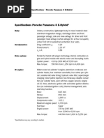 Specifications - Porsche Panamera S E-Hybrid