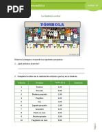 Ficha 10 Matemática: La Tómbola Escolar