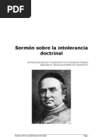 Sermón Sobre La Intolerancia Doctrinal