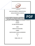 El Pago en Moneda Equivalente o en Momenda Extranjera, El Lugar Del Pago y El Cambio Del Domicilio Del Deudor...