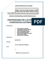 PROPIEDADES DE LAS RESINAS COMPUESTAS ANTERIORES Seminario