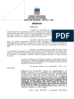 Despacho PEDIDO de SUSPENSÃO Repercussão Geral IMPOSSIBILIDADE Alegações Finais