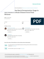 Simulation of The Batch Fermentation Stage in The Process To Obtain Ethanol From Final Molasse