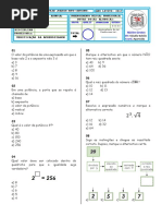 Prova Junho 6° Ano Matemática Cantinho 2017.