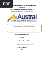 Poryecto de ESTRATEGIAS DE MARKETING COMO VENTAJA COMPETITIVA PARA EL SUPERMERCADO LA CANASTA-CUSCO 2017