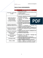 Lineas y Banco de Problemas - Enfermería