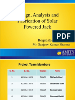 Design, Analysis and Fabrication of Solar Powered Jack: Requested Guide