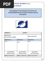 Procedimiento de Pruebas Electricas - Transformador 2 Dev.