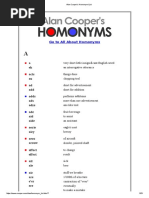 Alan Cooper's Homonym List