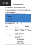 Intervention Plan Template