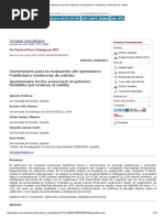 Cuestionario para La Evaluación Del Optimismo - Fiabilidad y Evidencias de Validez